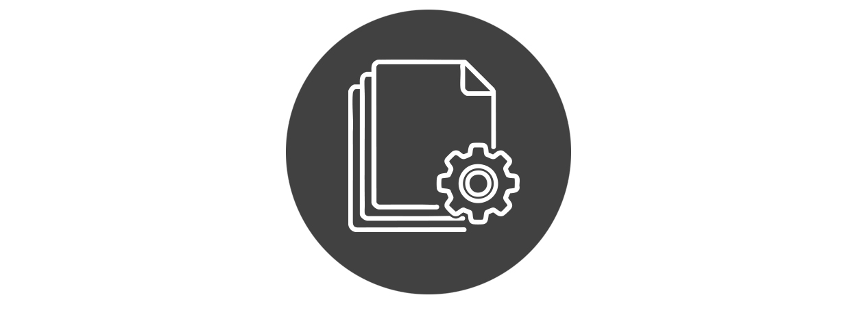 documents and a gear