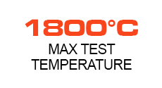 1800°C - Max Test Temperature